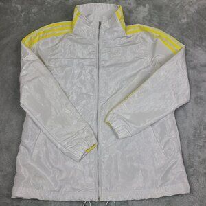 Adidas Womens yellow white full zip jacket 3 stripes size‎ X-Small